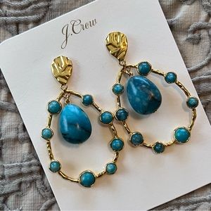 J. Crew Gold and Turquoise Earrings
